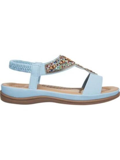 SANDALIA CONFORT CON BRILLOS AZUL VI LINE