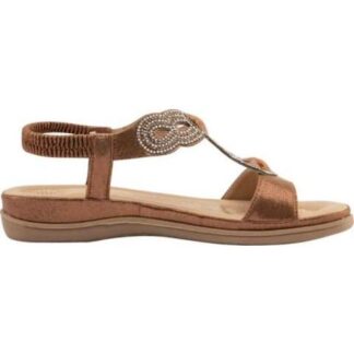 SANDALIA CONFORT CON BRILLOS BRONCE VI LINE