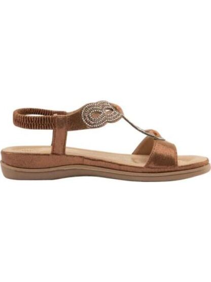 SANDALIA CONFORT CON BRILLOS BRONCE VI LINE