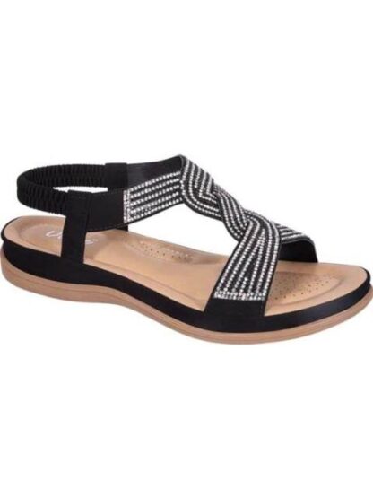 SANDALIA CONFORT CON BRILLOS NEGRO VI LINE - Image 2
