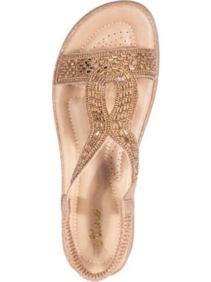 SANDALIA CONFORT CON BRILLOS ORO VI LINE - Image 3