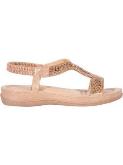 SANDALIA CONFORT CON BRILLOS ORO VI LINE