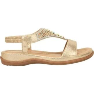 SANDALIA CONFORT CON BRILLOS ORO VI LINE
