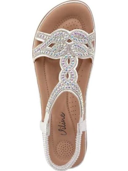 SANDALIA CONFORT CON BRILLOS PLATA VI LINE - Image 3