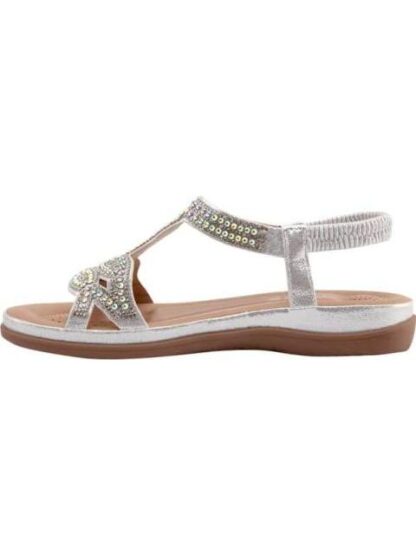 SANDALIA CONFORT CON BRILLOS PLATA VI LINE - Image 5