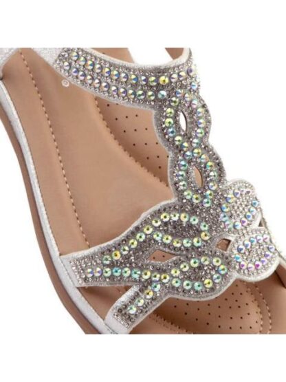 SANDALIA CONFORT CON BRILLOS PLATA VI LINE - Image 6