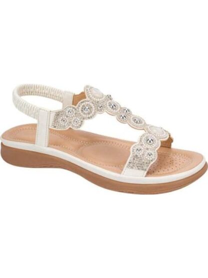 SANDALIA CONFORT CON BRILLOS BLANCO VI LINE - Image 2