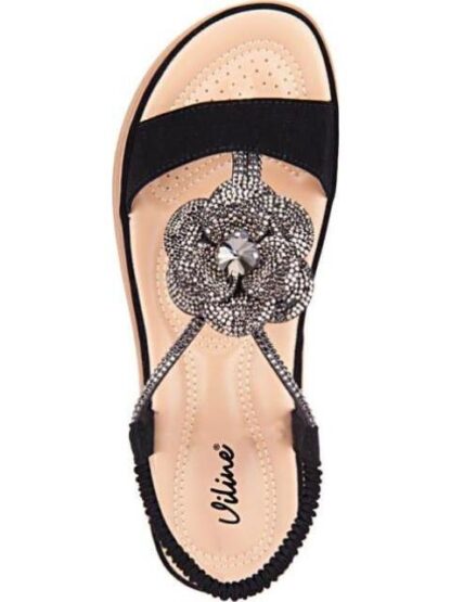 SANDALIA CONFORT CON BRILLOS NEGRO VI LINE - Image 4