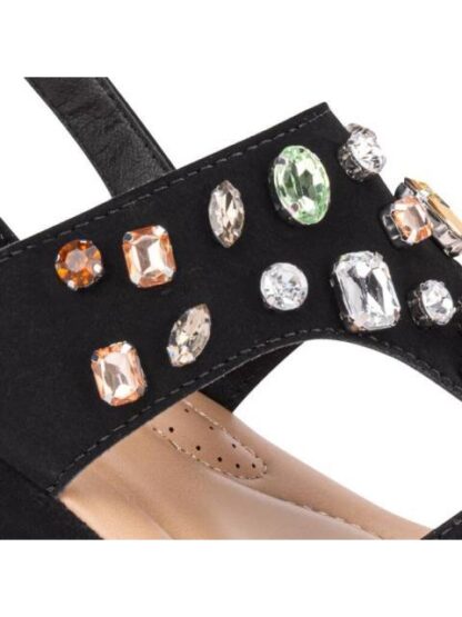 SANDALIA CONFORT CON BRILLOS NEGRO VI LINE - Image 6
