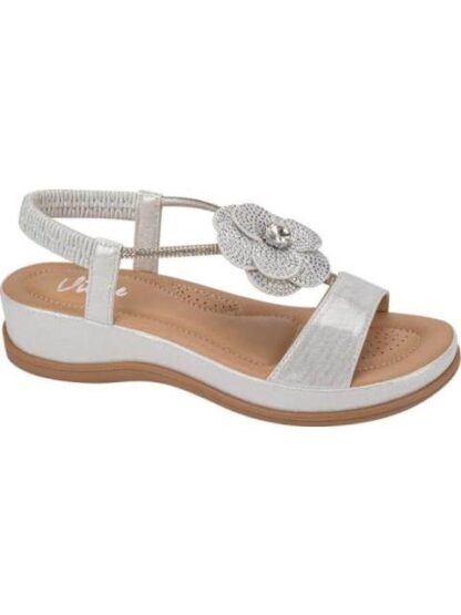 SANDALIA CONFORT CON BRILLOS PLATA VI LINE - Image 2