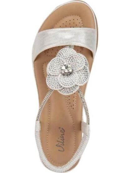 SANDALIA CONFORT CON BRILLOS PLATA VI LINE - Image 3