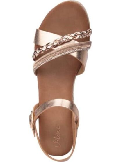 SANDALIA CUÑA TRENZA ROSEGOLD VI LINE - Image 3