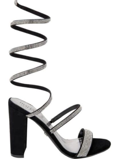 SANDALIA ESPIRAL CON BRILLOS NEGRO THALIA SODI