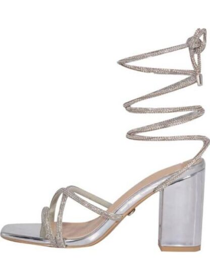 SANDALIA GLADIADORA CON BRILLOS PLATA THALIA SODI - Image 5