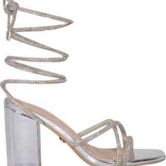 SANDALIA GLADIADORA CON BRILLOS PLATA THALIA SODI