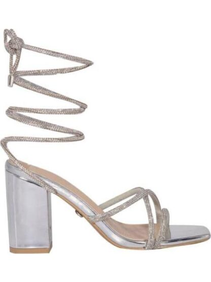 SANDALIA GLADIADORA CON BRILLOS PLATA THALIA SODI