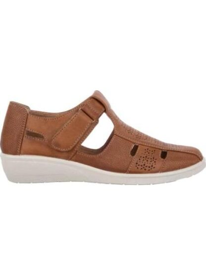 SANDALIA PERFORADA CAMEL SHOSH CONFORT