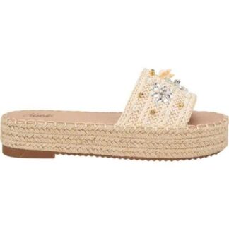 SANDALIA PLANA BRILLOS BEIGE VI LINE