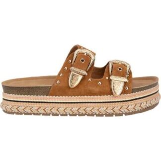 SANDALIA PLANA CAMEL VI LINE FASHION