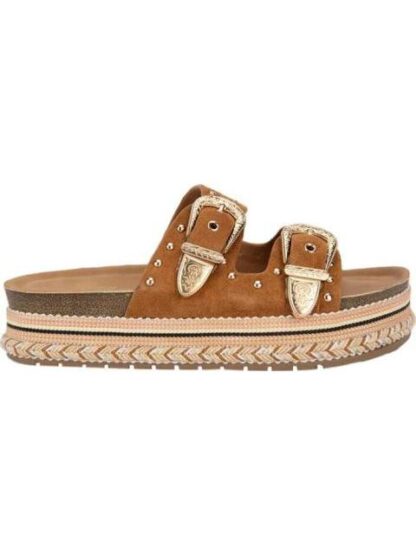 SANDALIA PLANA CAMEL VI LINE FASHION
