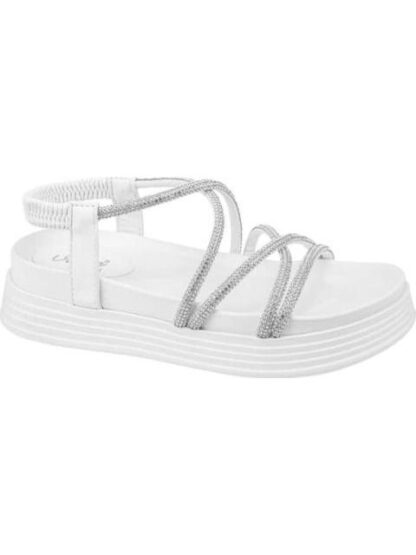 SANDALIA PLANA CON BRILLOS BLANCO VI LINE FASHION - Image 2