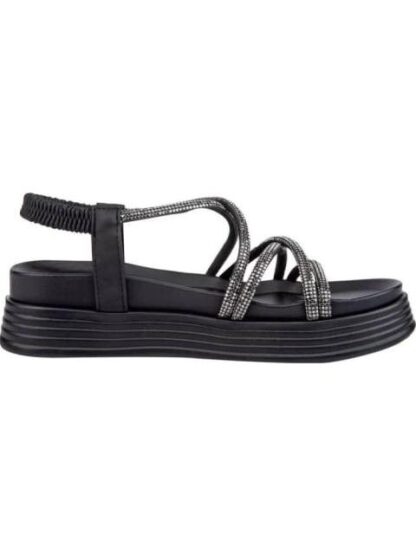 SANDALIA PLANA CON BRILLOS NEGRO VI LINE FASHION