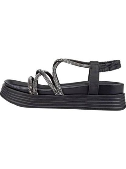 SANDALIA PLANA CON BRILLOS NEGRO VI LINE FASHION - Image 5