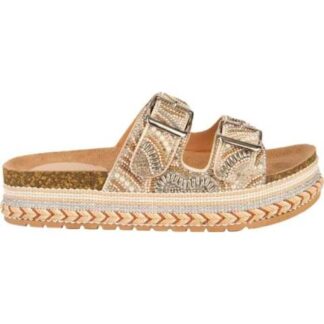 SANDALIA PLANA CON BRILLOS NUDE VI LINE FASHION