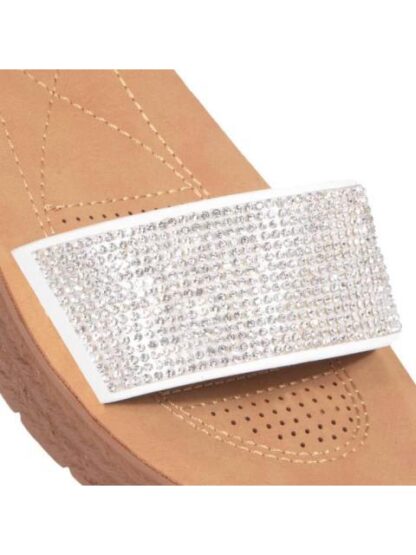 SANDALIA PLANA CON BRILLOS BLANCO VI LINE - Image 6