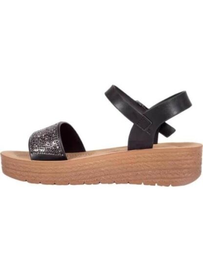 SANDALIA PLANA CON BRILLOS NEGRO VI LINE - Image 5