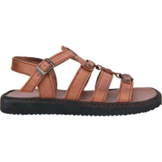 SANDALIA PLANA DE PIEL CAFE VI LINE