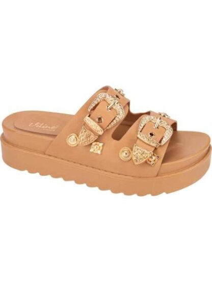 SANDALIA PLANA CAMEL VI LINE FASHION - Image 2