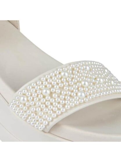 SANDALIA PLANA PERLAS BEIGE/HUESO VI LINE - Image 6