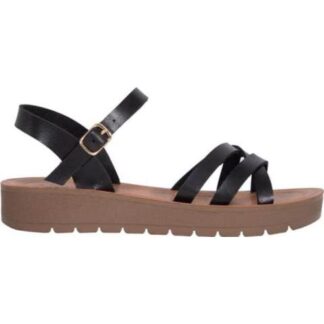 SANDALIA PLANA NEGRO VI LINE