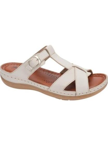 SANDALIA PLANA DE PIEL HUESO SHOSH - Image 2