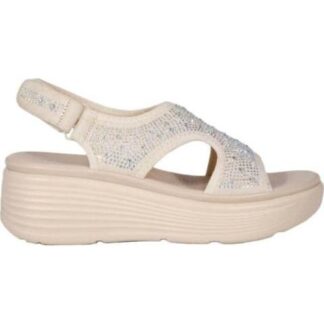 SANDALIA PLATAFORMA CON BRILLOS BEIGE SHOSH