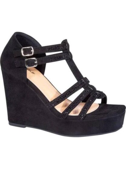 SANDALIA PLATAFORMA CON BRILLOS NEGRO VI LINE FASHION - Image 2