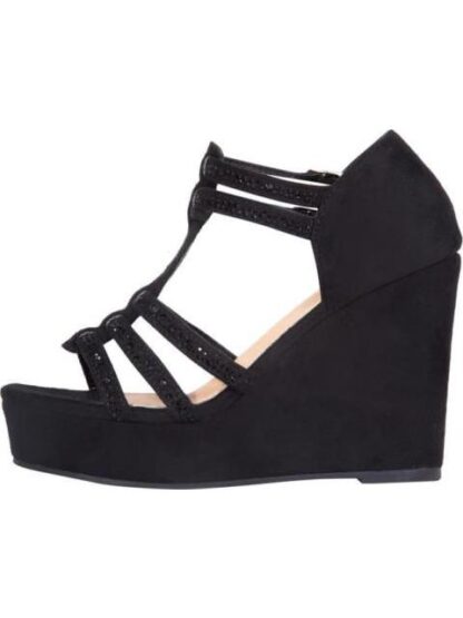 SANDALIA PLATAFORMA CON BRILLOS NEGRO VI LINE FASHION - Image 5