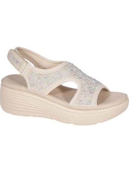 SANDALIA PLATAFORMA CON BRILLOS BEIGE SHOSH - Image 2