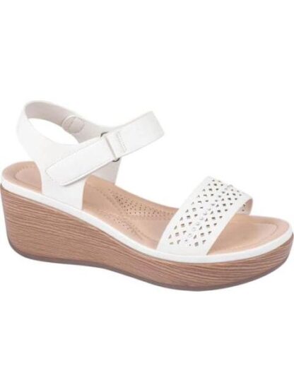 SANDALIA PERFORADA CON PLATAFORMA BLANCO SHOSH - Image 2