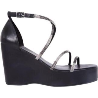 SANDALIA PLATAFORMA Y BRILLOS NEGRO THALIA SODI