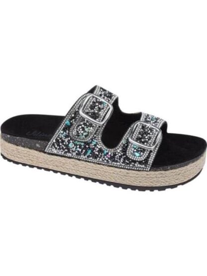SANDALIA CON BRILLOS NEGRO VI LINE FASHION - Image 2