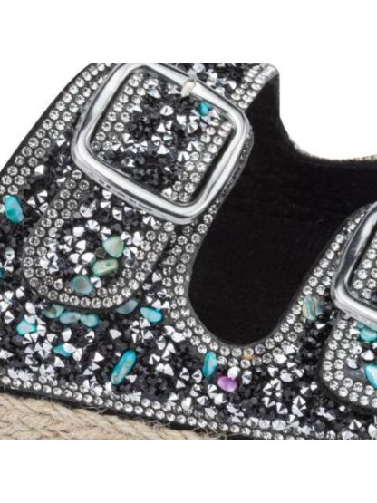 SANDALIA CON BRILLOS NEGRO VI LINE FASHION - Image 6