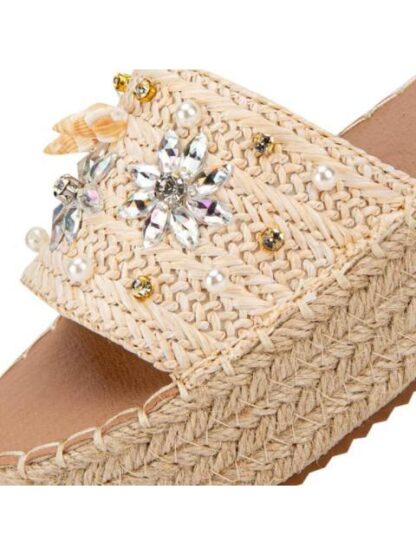 SANDALIA PLANA BRILLOS BEIGE VI LINE - Image 6