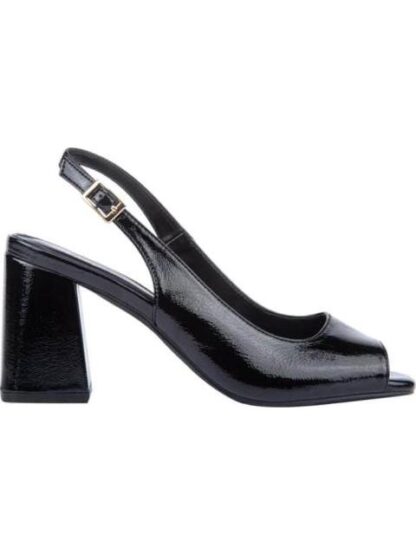 SANDALIA TACON ANCHO LISO NEGRO YAELI