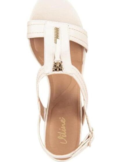 SANDALIA TACON MEDIO BEIGE/HUESO VI LINE - Image 3