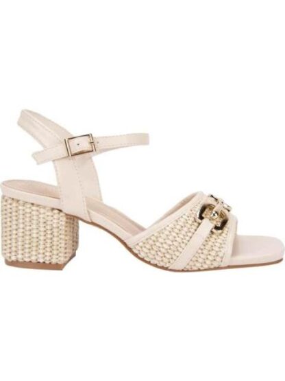SANDALIA TACON CUADRADO BEIGE/HUESO YAELI FASHION