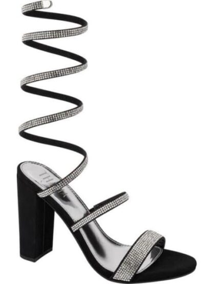 SANDALIA ESPIRAL CON BRILLOS NEGRO THALIA SODI - Image 2