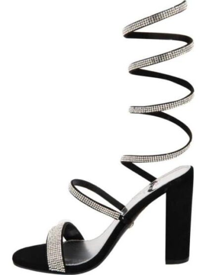 SANDALIA ESPIRAL CON BRILLOS NEGRO THALIA SODI - Image 5