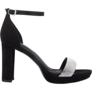 SANDALIA TACON PLATAFORMA CON BRILLOS NEGRO MOLTO BELLO